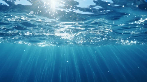 Ocean Blue Water Sunlight Underwater Shot