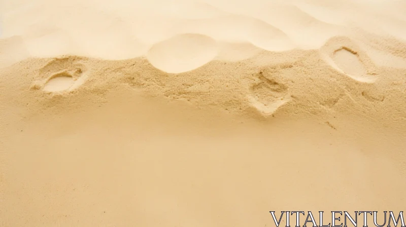 Sand Dune and Footprints - High Angle View AI Image