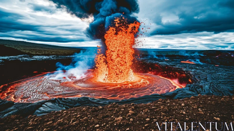 Volcanic Eruption: A Spectacular Natural Phenomenon AI Image