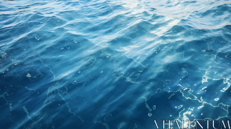 Blue Ocean Water Texture Background AI Image