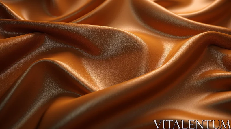 Luxurious Copper Silk Fabric Texture AI Image
