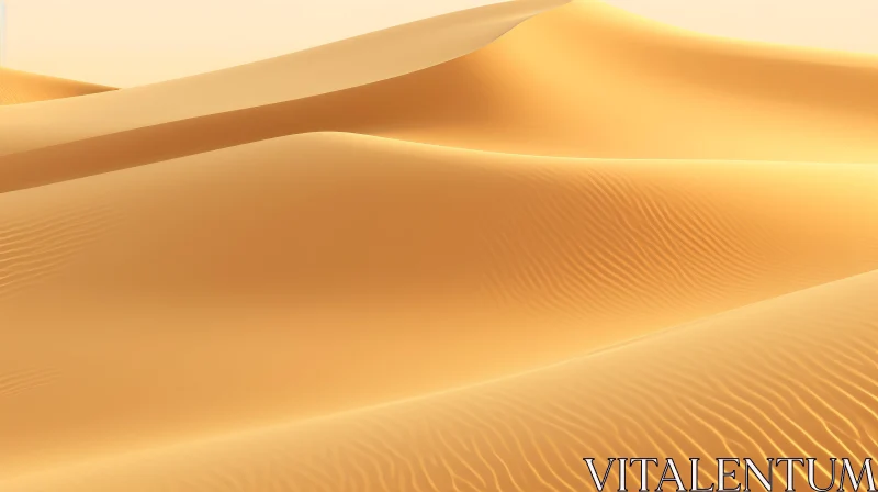 Golden Sand Dunes in Desert AI Image