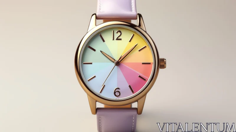 AI ART Stylish Rainbow Wristwatch - Timepiece Fashion Statement