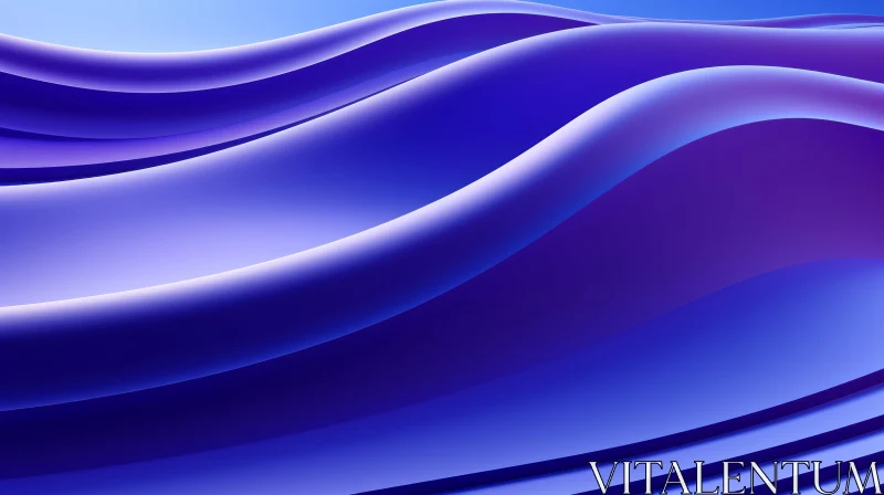 Blue Wavy Shapes: Enigmatic 3D Rendering AI Image