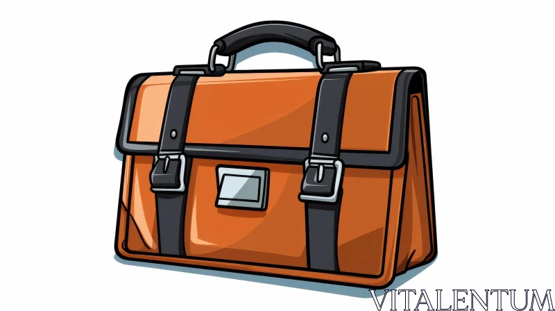 Brown Leather Briefcase Vector Illustration AI Image