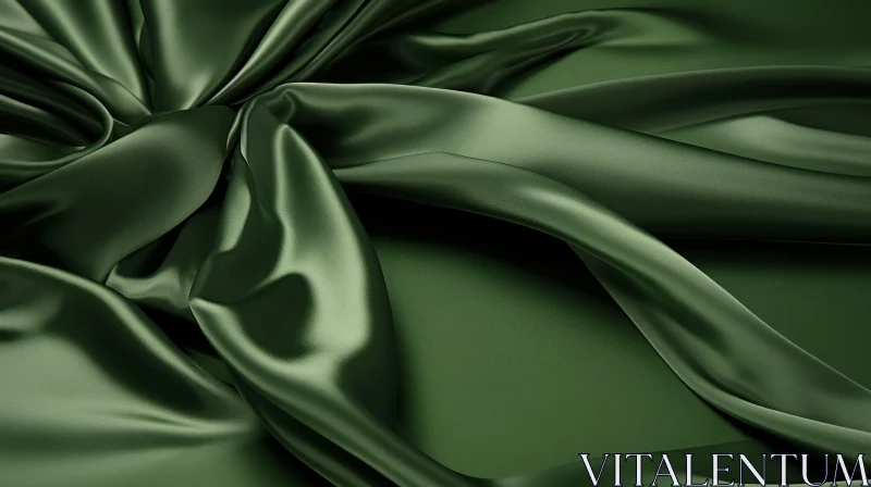 Dark Green Silk Fabric - Luxury Elegance for Fashion & Decor AI Image