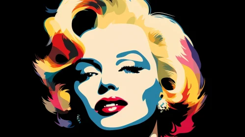 Iconic American Actress Portrait in Pop Art Style