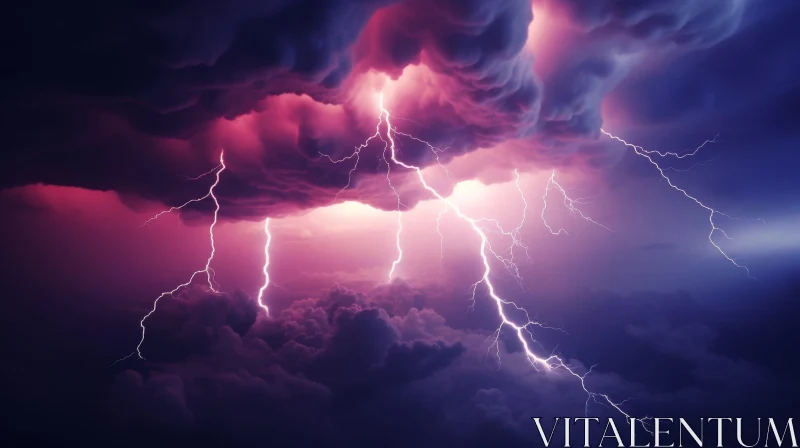 Intense Lightning Storm Photography AI Image