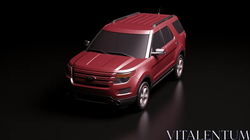 Red 2013 Ford Explorer 3D Model | Captivating Realism AI Image