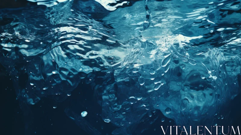 Serene Blue Water Surface Close-Up AI Image