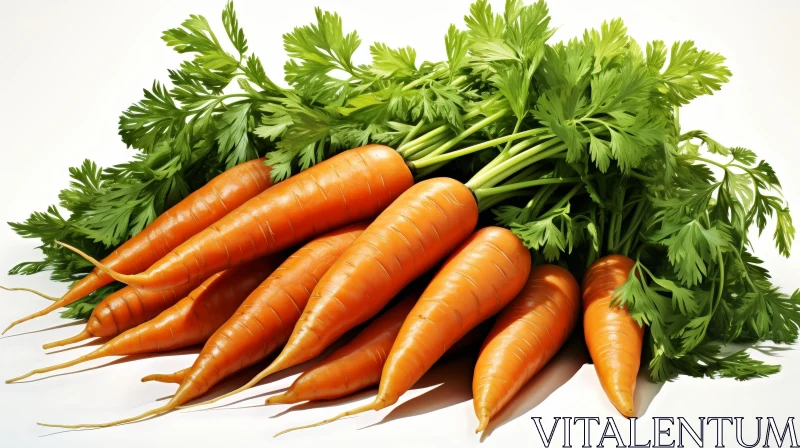 Bright Orange Carrots on White Background AI Image