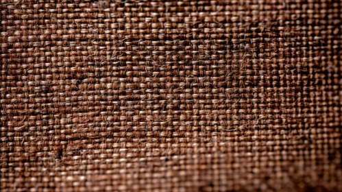 Brown Sackcloth Fabric Texture Close-Up View