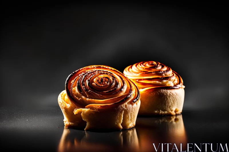 Glossy Spirals: Exacting Precision in Pastry Art AI Image