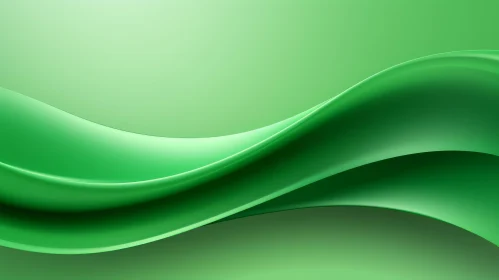Green Wave 3D Rendering - Abstract Art