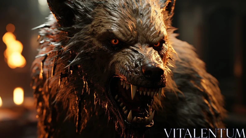 AI ART Menacing Werewolf Close-Up - Dark and Intense