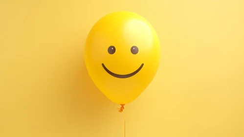 Yellow Balloon 3D Rendering | Minimalist Style