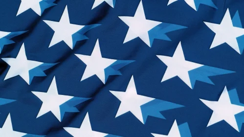 Blue American Flag Close-Up with White Stars