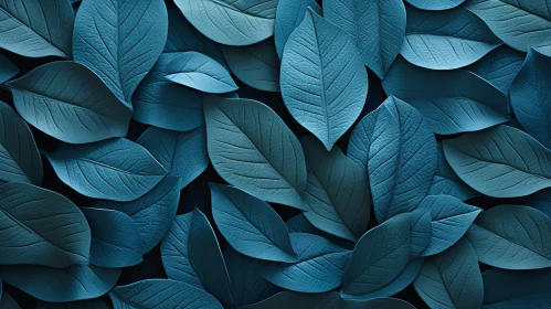 Blue Leaves Close-Up with Velvety Texture