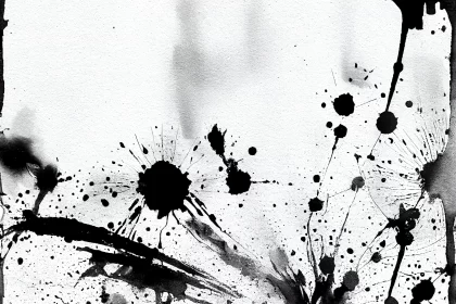Captivating Black and White Paint Dripping Art | Digitally Enhanced Inkblots