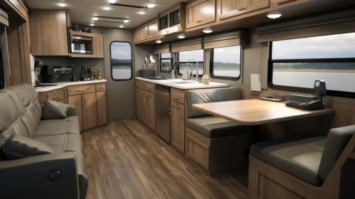 Contemporary RV Interior | Cozy Living Space & Fully Equipped Kitchen