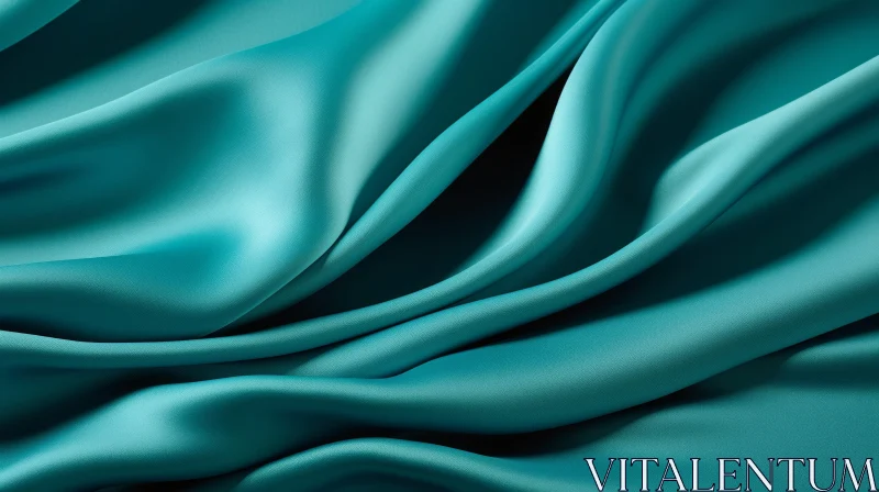 Turquoise Silk Fabric - Luxury and Elegance AI Image