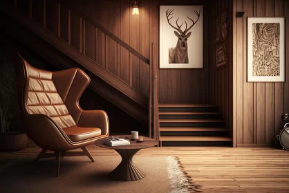 Captivating Chair, Lamps, and Stairs | Photorealistic Wildlife Art