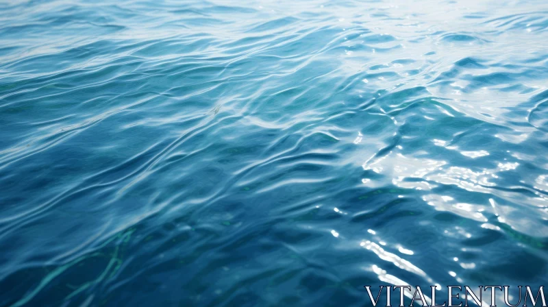 Deep Blue Ocean Surface Close-Up AI Image