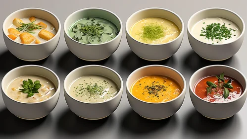Delicious Variety: Six Bowls of Savory Soups