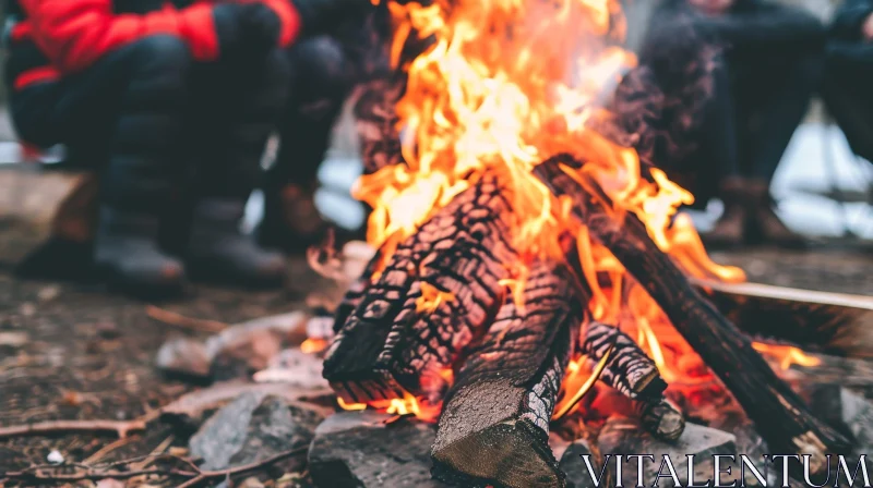 Mesmerizing Campfire Scene - Warmth and Comfort AI Image