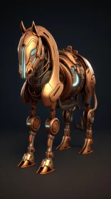Metallic Robotic Horse - Detailed 3D Rendering