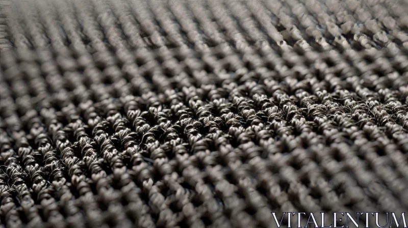 Black Polyester Fabric Close-Up: Textured Softness for Garments AI Image