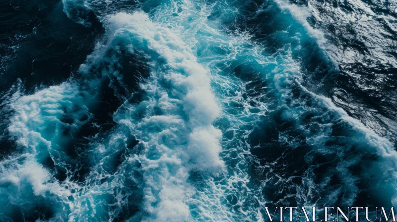 Breathtaking Aerial View of the Ocean Waves AI Image