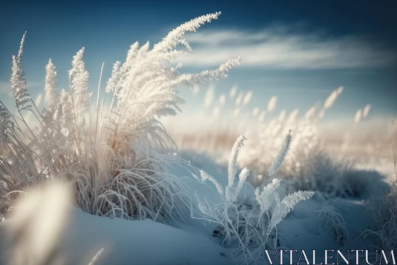 Mesmerizing Frost Flower Field: Photo-realistic Landscape AI Image