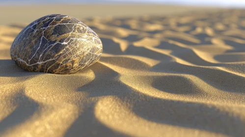 Tranquil Stone on Sand Dune