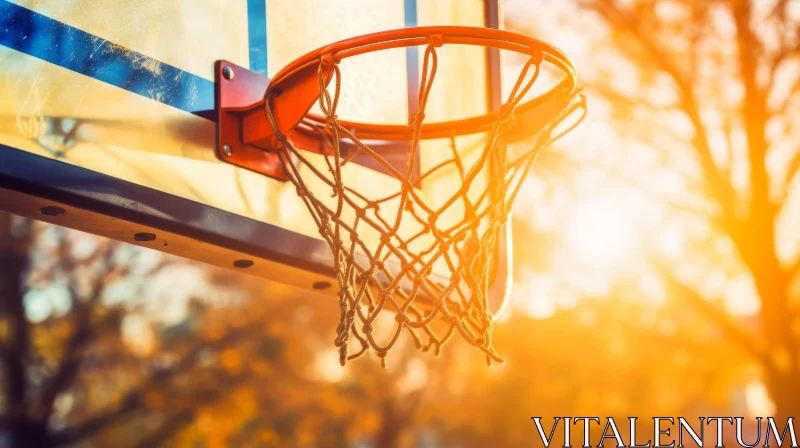 Basketball Hoop in Park - Sport Image AI Image