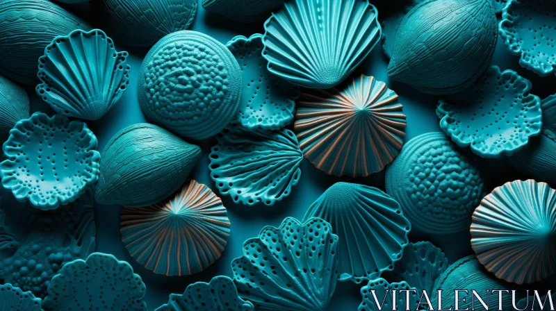 Colorful Seashell Textures - Close-up Photography AI Image
