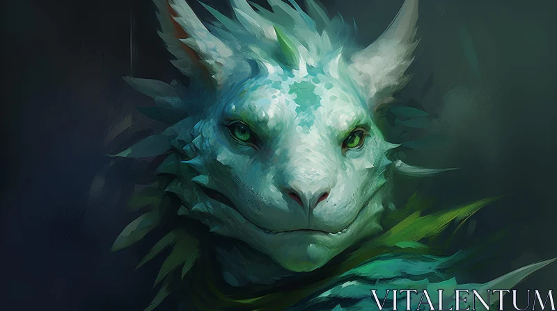 Green Dragonborn Fantasy Art AI Image