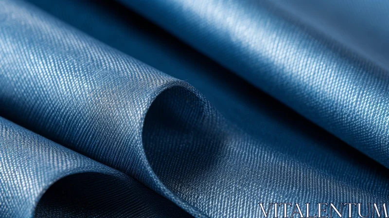 Elegant Dark Blue Fabric Texture with Wave-Like Pattern AI Image