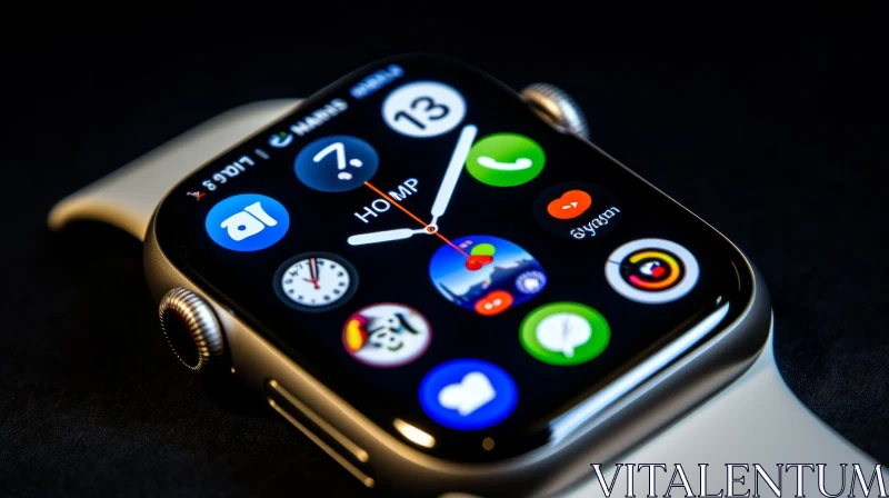 AI ART Modern Apple Watch with White Band - Tech Style