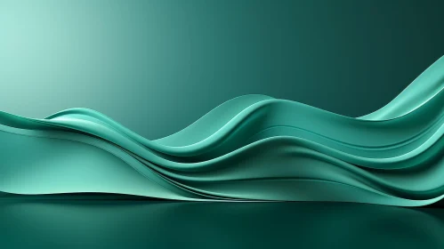 Green Wave 3D Rendering - Abstract and Versatile Image