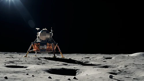 Lunar Module on Moon's Surface - Space Exploration Image