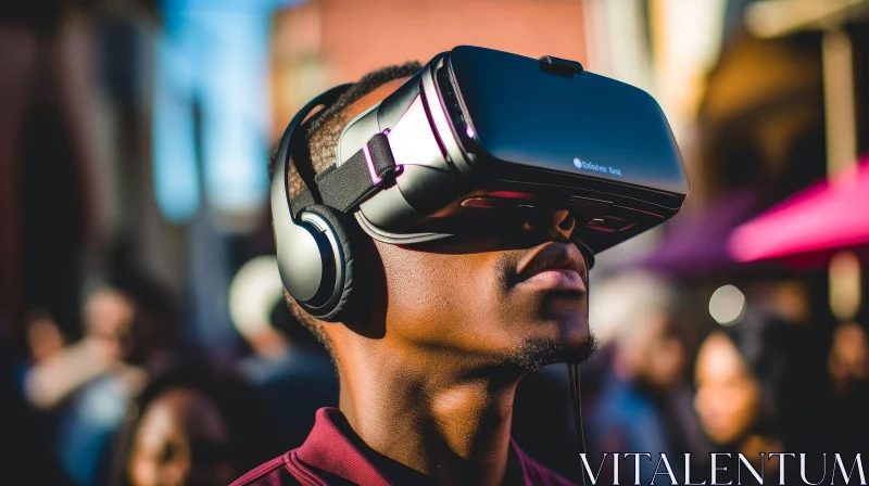 AI ART Virtual Reality Experience in City Street
