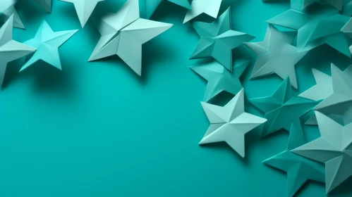 Handmade Paper Stars Texture in Blue and Green