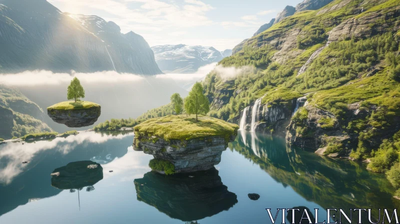 Norwegian Fjord Landscape: Tranquil Beauty Captured AI Image