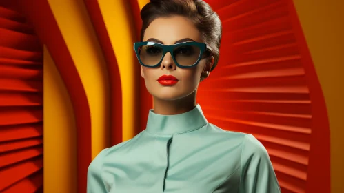 Serious Woman Portrait with Sunglasses