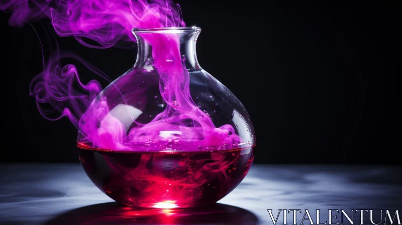 AI ART Enigmatic Purple Flask - Chemical Mystery
