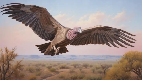Majestic Vulture Painting in Realistic Style