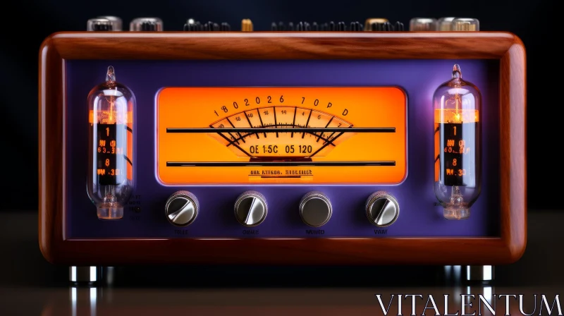 Vintage Radio with Vacuum Tubes - Unique Retro Design AI Image