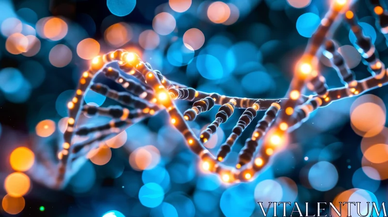 AI ART 3D DNA Double Helix Structure - Genetic Code Visualization