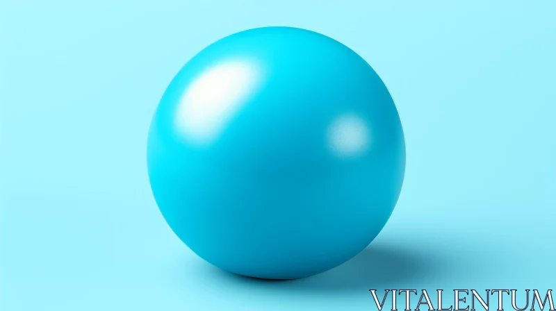 AI ART Blue Sphere 3D Rendering on Glossy Background